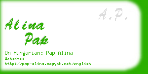 alina pap business card